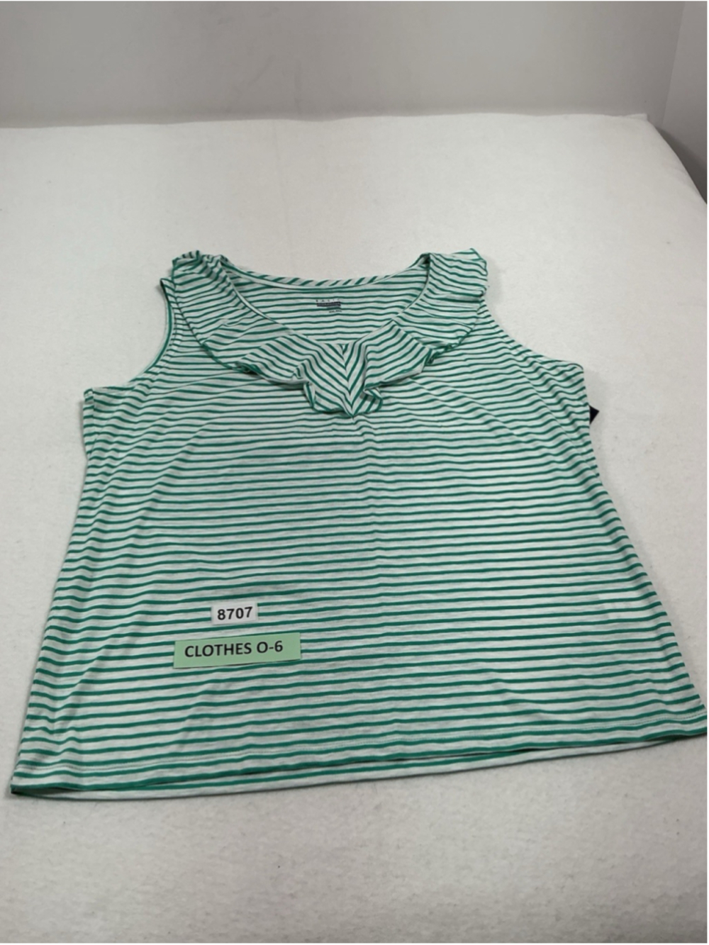 Womans NWT Basic Editions Sleevless Tank Top Pullover XXL Green White